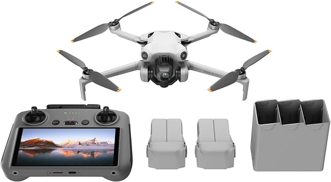 DJI Mini 4 Pro Fly More Combo Plus with DJI RC 2, Mini Drone with 4K HDR Video, 3 Intelligent Flight Battery Plus for up to 135 Mins Flight Time