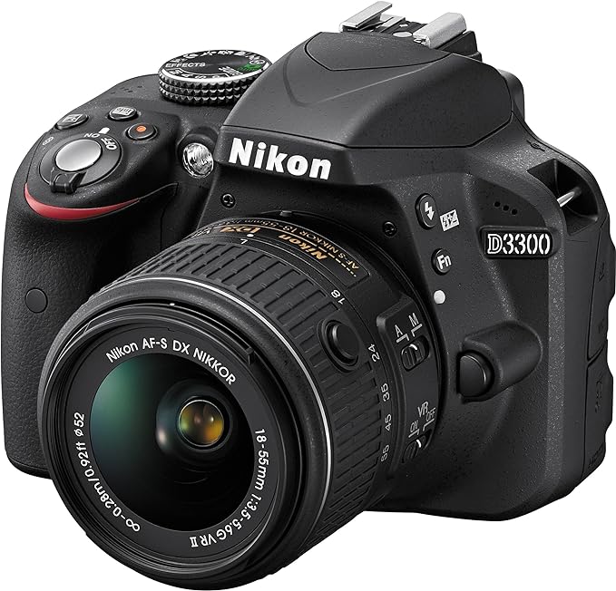 Nikon D3300 24.2 MP CMOS Digital SLR with Auto Focus-S DX Nikkor 18-55mm f/3.5-5.6G VR II Zoom Lens (Black)